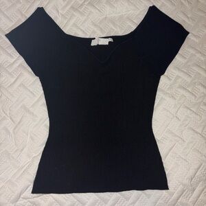 ASTR Black Knit Short Sleeve Top NWOT